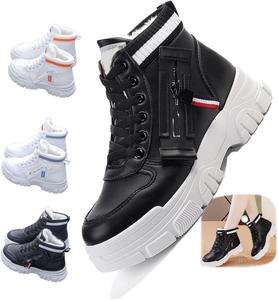 Женские зимние ботинки, утепленные зимние сапоги, женские ботинки с меховой подкладкой, ботильоны на повышенной подошве, шнуровка, уличная обувь, противоскользящие кроссовки, водонепроницаемые прогулочные туфли Generic, Black-B 9.5