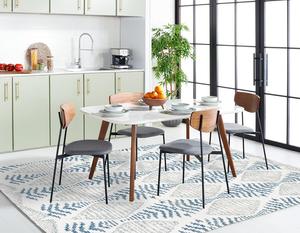 Ковер SAFAVIEH, 183 x 275 см, Kenya Collection, Blue & Ivory, ручной вязки, племенной узор, шерсть, идеально для помещений с высокой проходимостью: гостиная, спальня (KNY175M)