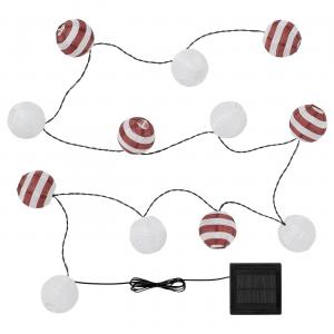 Светодиодная гирлянда из 12 лампочек, работающая от солнечной энергии, для наружного освещения, с красной полосой. IKEA Solvinden