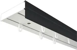 SN DECO GROUP Карниз для штор "Карниз SH (1) с панелью 5 см", 2 направляющие, фиксированный размер 450 см, белый/черный