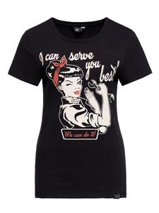 Футболка с принтом королевы керосин Я могу служить тебе в черном цвете Queen Kerosin
