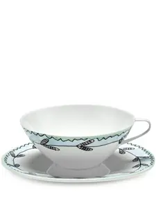 Набор Midnight Flowers из чайной чашки и блюдца из коллаборации с Marni Serax, белый