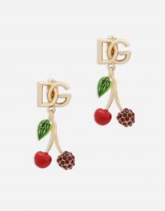 Серьги с логотипом dg и вишнями Dolce & Gabbana, золото