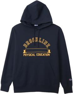 Мужская толстовка Champion с длинными рукавами, из хлопка, флиса, производства США, с капюшоном и графическим принтом, базовый размер C3-A128, темно-синий