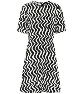 Платье из кади с принтом Stella McCartney, Black Ivory