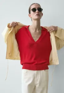 Струящаяся блузка с длинными рукавами Massimo Dutti, Red