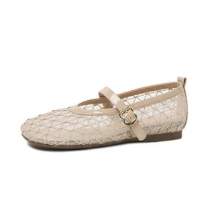 Туфли Мэри Джейн на плоской подошве 1,5 см женские CAMEIDO, Apricot