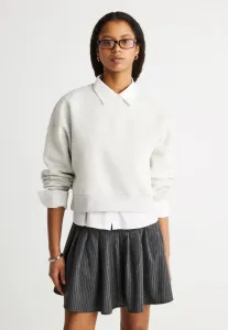 Укороченная толстовка с круглым вырезом Gina Tricot, Light Grey Melange