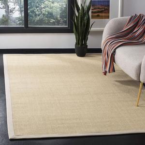 Ковер SAFAVIEH, 305 x 427 см,  Natural Fiber Collection, Natural & Ivory, дизайн Border Sisal, простой уход, идеален для помещений с высокой проходимостью в гостиной, спальне (NF131K)