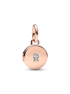 Открывающийся и гравируемый любовный медальон-подвеска Pandora, покрытие из 14-каратного розового золота