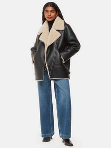 Миниатюрная куртка-авиатор из искусственного меха Whistles, черный