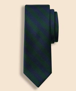 Галстук Silk Guard Stripe Rep, изготовлено в США.