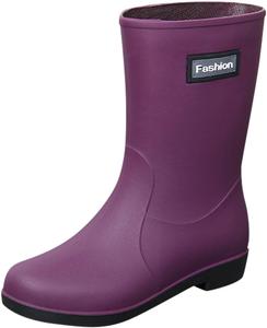 Женские короткие резиновые ботинки для дождя, ботинки на щиколотку, садовые резиновые туфли, женские длинные резиновые ботинки Generic, Purple