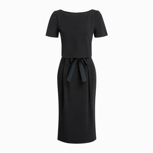 EMPORIO ARMANI Летнее платье с коротким рукавом SS21 черное