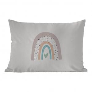 Подушка для улицы MuchoWow - радуга - сердце - точки - дети - дети - 50x30 см - защита от атмосферных воздействий - подушка для отдыха - чехол для подушки - хлопчатобумажная ткань - декоративные чехлы для подушек, мультиколор