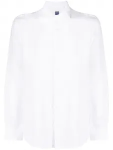 Льняная рубашка на пуговицах Fedeli, белый