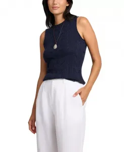 Льняная майка крупной вязки Onia, синий