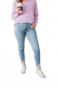 Angela Узкие джинсы с высокой посадкой и укороченным штанином в светлой стирке KanCan, Light Wash