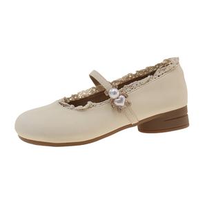 Туфли Мэри Джейн на массивном каблуке для женщин WUJI, Ecru