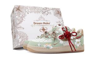 Nike Кроссовки для скейтбординга Air Force 1 Spring Cherry Blossom-White Box с противоскользящим износостойким верхом, женские, светло-зеленые