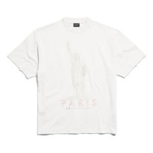 Футболка Balenciaga Paris Liberty T-Shirt 'Off White', бежевый