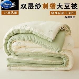 Disney Одеяло из соевого волокна 200х230 см, 3 кг, двухслойный муслин, вышивка, кремовый цвет с цветочным узором