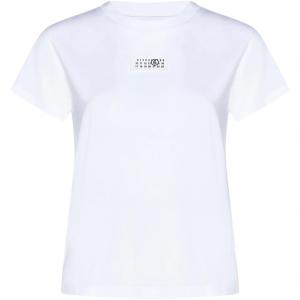 Хлопковая футболка с цифровым принтом MM6 Maison Margiela, белый