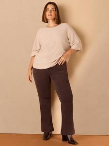 Брюки-клеш из искусственной замши Curve Live Unlimited, Brown