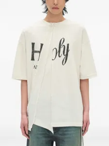 Асимметричная хлопковая футболка Ann Demeulemeester, нейтральный