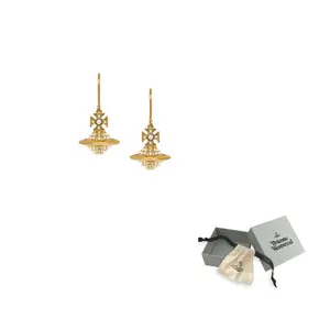 Латунные серьги женские золотые Vivienne Westwood