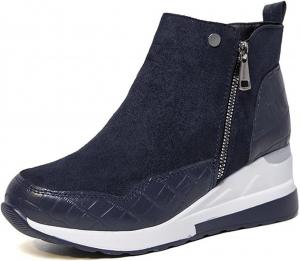 Женские кроссовки на танкетке ZBYY, скрытый каблук, повседневные кроссовки на платформе, обувь для прогулок, Navy