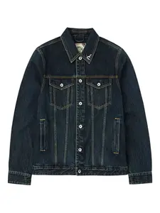 Джинсовая куртка с застежкой на пуговицы и принтом в виде мазков кисти Evisu, синий