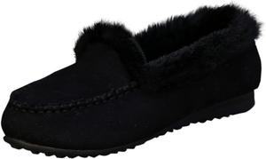 Женские комфортные зимние ботинки на плоской подошве с меховой подкладкой, замшевые, однотонные, повседневные, с круглым носком Generic, Black