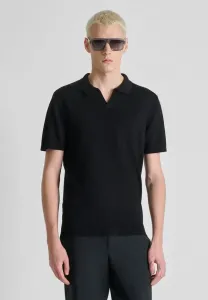Свитер без пуговиц, короткие рукава, очень мягкая рубашка-поло Antony Morato, Black