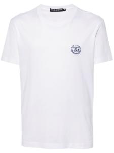 Dolce & Gabbana футболка с вышитым логотипом, белый