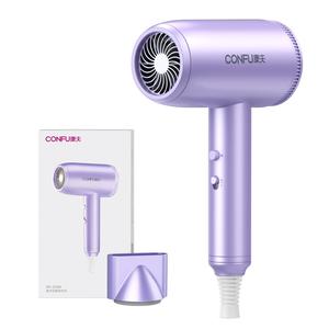 Фен с отрицательными ионами для домашнего использования, портативный, мощный, быстрая сушка, уход за волосами KF 3164 CONFU, фиолетовый