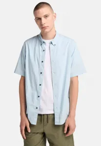 Рубашка с коротким рукавом из эластичного поплина Timberland, - Light Blue