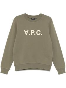 Толстовка с набивным логотипом APC A.P.C., зеленый