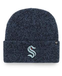 Мужская вязаная шапка '47 Deep Sea Blue Seattle Kraken Brain Freeze с манжетами '47 Brand