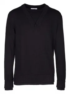 Рифленый свитер с V-образным вырезом Alpha Studio, черный