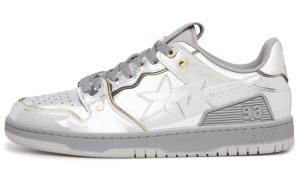 Hajimesorayama X SK8 Стильные женские кроссовки для скейтбординга с низким верхом, серебристо-металлического цвета A Bathing Ape