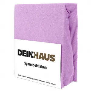 Простыня на резинке из махрового хлопка, приятная для кожи ткань, на резинке, цвет вереск, 120 х 200 см DH DEIN . HAUS