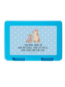 Mr. & Mrs. Panda Детский ланчбокс с изображением медведя и надписью, нежно-голубого цвета