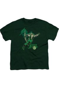 DC Comics Зеленая стрела Футболка с коротким рукавом для детей "Зеленая стрела в действии" Gildan