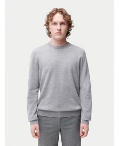 Мужской базовый кашемировый свитер с круглым вырезом Gobi Cashmere, Gray-high rise