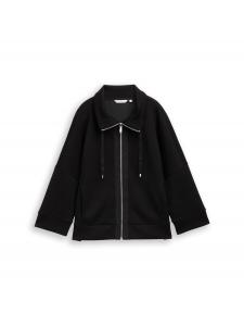 Толстовка с капюшоном на молнии TOM TAILOR, черный