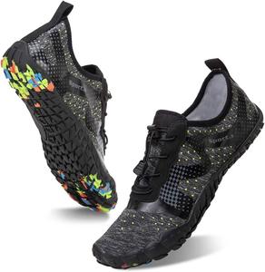 Мужские водные тапочки, босоножки с быстрой сушкой, акваноски для активного отдыха, спорта, каякинга, лодочных прогулок, походов, серфинга и прогулок Watelves, черный/серый