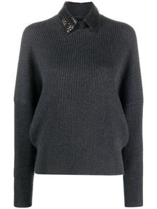 Brunello Cucinelli кашемировый джемпер с воротником-стойкой, серый