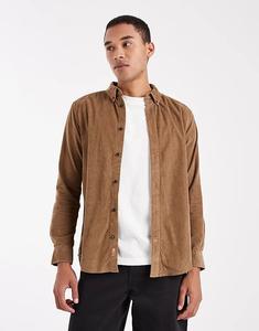 Вельветовая рубашка ONLY & SONS светло-коричневого цвета
