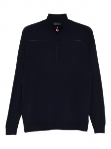 Свитер на молнии с воротником-стойкой Kiton, синий